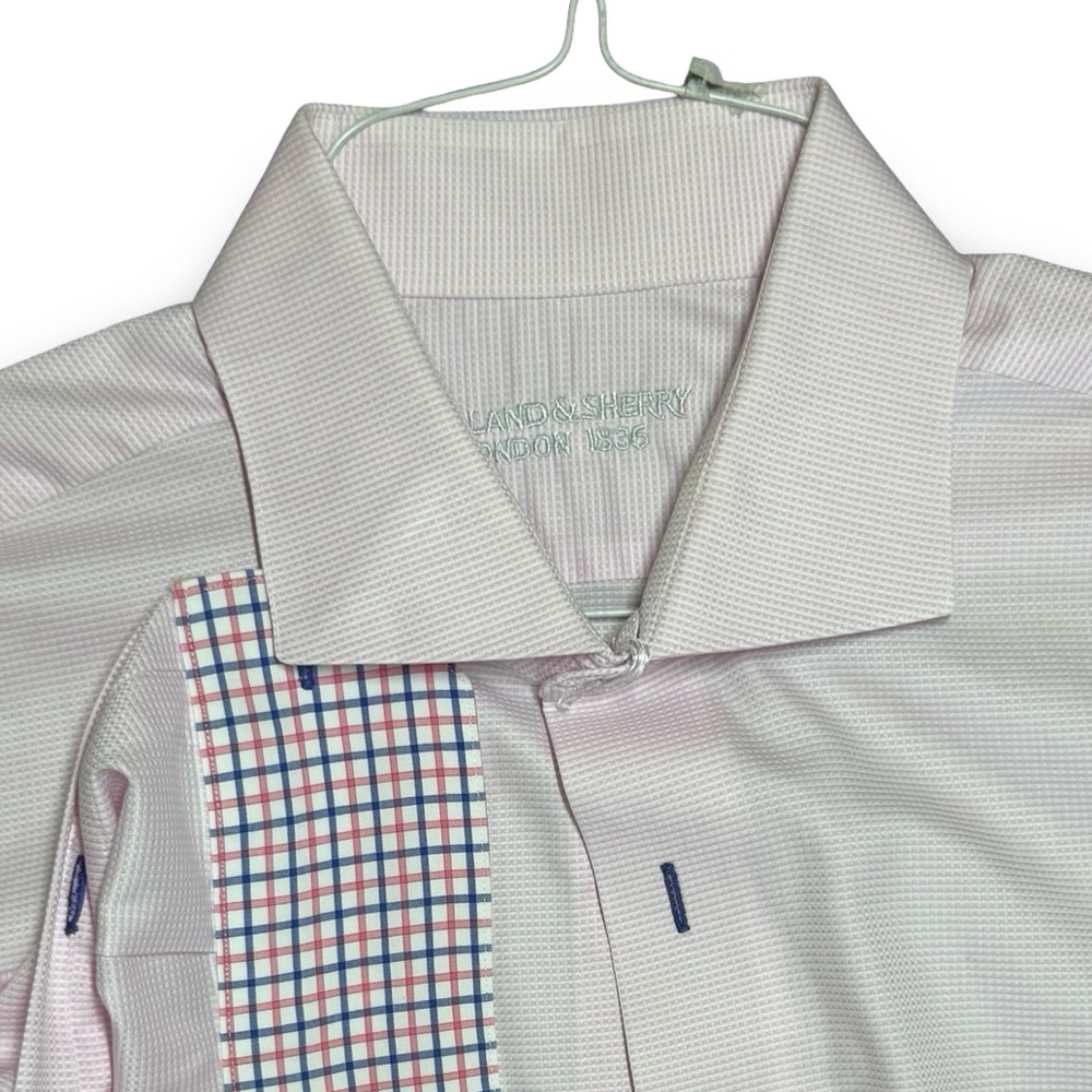 Holland & Sherry Custom  Pink Custom Dress Shirt Men’s SZ L